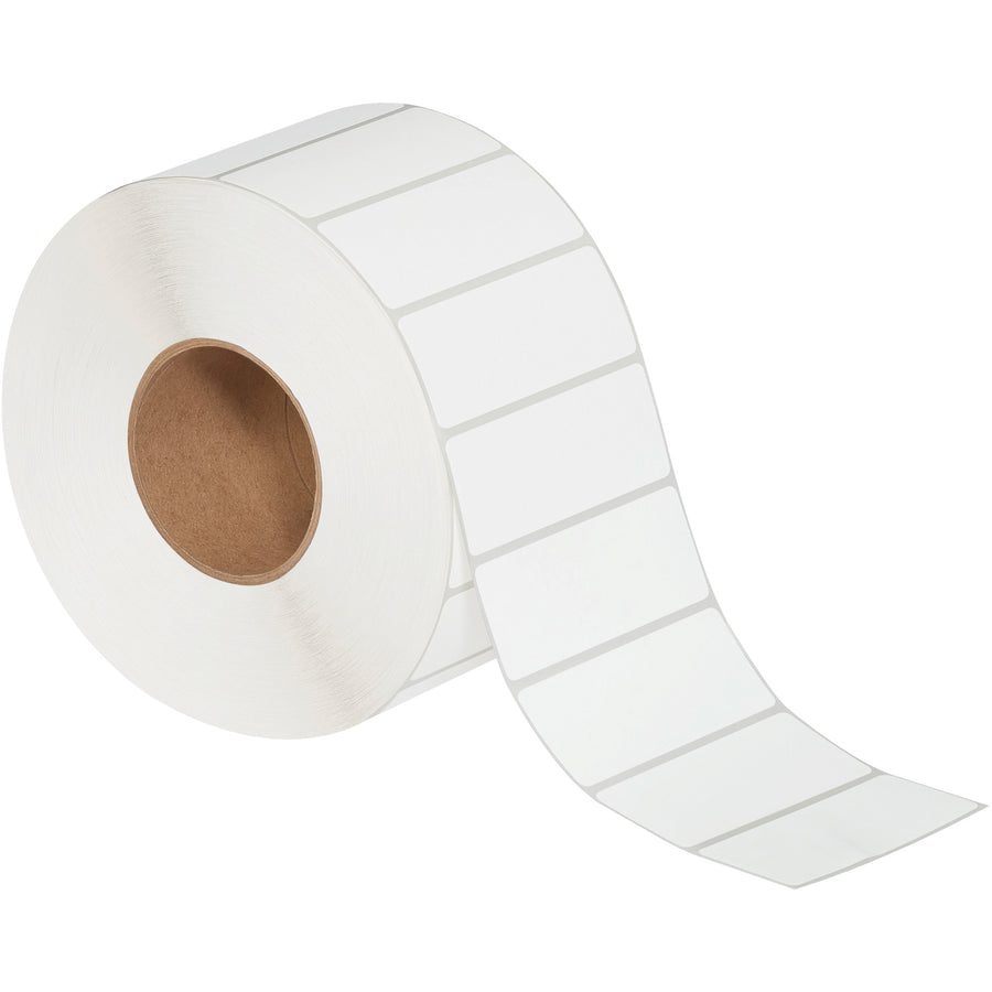 Professional-grade 4x1.5" white thermal transfer labels designed for high-volume shipping and product identification. Matte coated facestock with permanent pressure-sensitive adhesive adheres reliably to corrugated cartons. Compatible with Zebra, Datamax, Sato and most thermal printers–case of 4 rolls ready to ship.