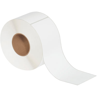 Professional-grade 12" x 4" white thermal transfer labels engineered for high-volume shipping and product identification. Matte coated facestock with permanent pressure-sensitive adhesive bonds instantly to corrugated cartons and packaging materials. Compatible with Zebra, Datamax, and Sato thermal label printers–case of 4 rolls ready to deploy.