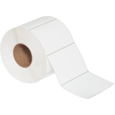 Professional-grade 4x6" white thermal transfer labels designed for shipping coordinators who need reliable, printer-compatible identification. Bright matte coated facestock with permanent pressure-sensitive adhesive bonds securely to corrugated cartons. Ships as a case of 4 rolls with perforated liners and 3" core–ready to run on Zebra, Datamax, Sato, and compatible thermal printers.