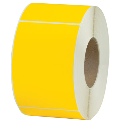 Professional-grade 4x6" yellow thermal transfer labels designed for shipping coordinators who need to color-code shipments and highlight special handling instructions. Compatible with Zebra, Datamax, Sato and other major thermal printers. Sold as a case of 4 rolls with 3" diameter cores.