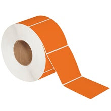 4x4 Orange Thermal Transfer Labels 1500/Roll
