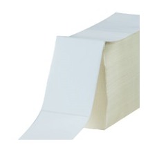 6x8 White Fanfold Thermal Transfer Labels 1400/Roll