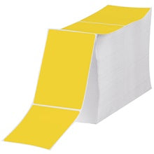 4x6 Yellow Direct Thermal Fanfold Labels - 2,000/Stack, 4,000/Case