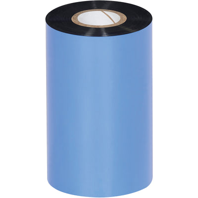 Heavy-duty black wax thermal transfer ribbons designed for Zebra, Sato, and Datamax printers. Each case includes 24 ribbons measuring 4.02" x 984', delivering sharp barcodes and labels at speeds up to 12 IPS while reducing printhead wear and energy costs.