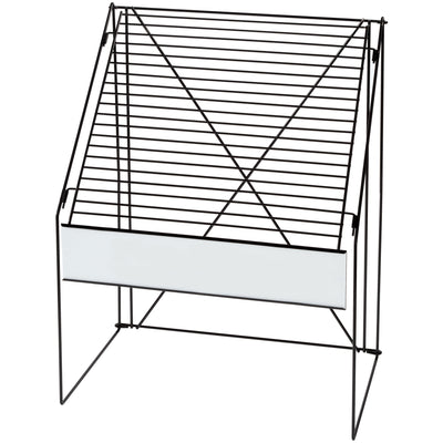 Organize and dispense tissue paper efficiently with this durable black wire rack designed to hold 20 colors on cascading stationary arms. Measuring 15" x 23" x 31 1/4", this tissue paper dispenser prevents wrinkles and tearing while keeping your packaging station neat. Fast assembly‚no tools required.