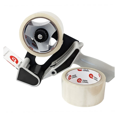 2 in x 55 yd 2.6 Mil Crystal Clear Carton Sealing Tape with Dispenser 2 Rolls TL2RDC