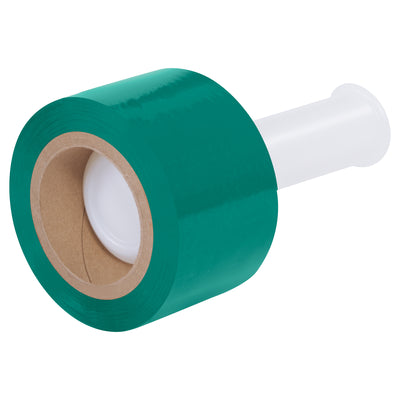 Premium 80 gauge green bundling stretch film delivers superior load retention and puncture resistance for secure bundling without residue. Three-inch width with 1000-foot roll length provides economical coverage compared to strapping or tape. Includes plastic dispenser; sold in cases of 18 rolls.