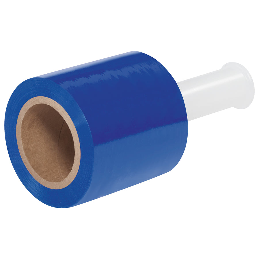 Replace strapping and tape with our 80 gauge blue bundling stretch film‚faster application, lower cost, and color-coded inventory control. This 5" x 1000' cast film delivers zero residue and quiet unwind for high-volume warehouse operations. 12-roll case includes plastic dispensers.