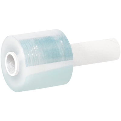 Industrial-grade extended core bundling film designed for warehouses and logistics operations requiring fast, efficient pallet wrapping without equipment investment. Each roll features a built-in 1" diameter handle for immediate use–no dispenser required. This 3" x 650' cast film (100 gauge) delivers superior quietness and cost savings over strapping, tape, or twine.