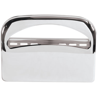 Upgrade your facility's bathroom hygiene with this professional-grade chrome toilet seat cover dispenser. Features durable metal construction with single-feed distribution for controlled, sanitary dispensing. Sold as case of 1–the reliable janitorial supply choice for offices, hospitality, and healthcare facilities.
