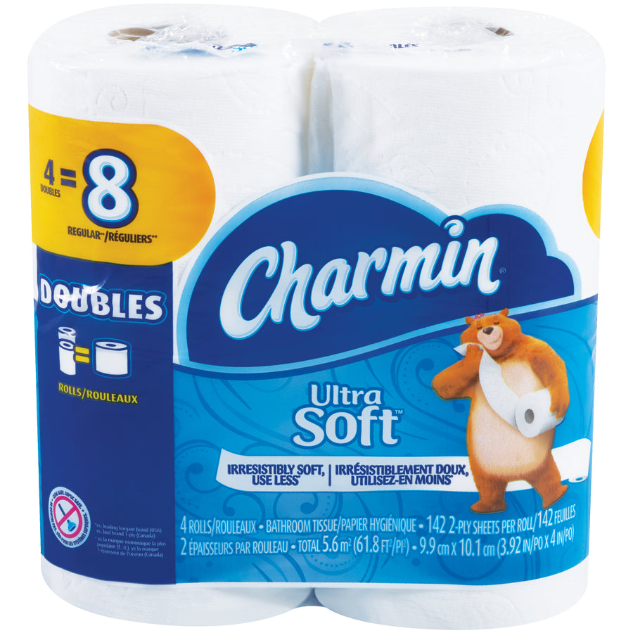 Charmin Ultra 2-Ply bathroom tissue provides the softness your facilities need with reliable strength in every roll. Each case contains 48 rolls of white tissue paper, engineered for comfort without compromising durability. Stock your restrooms with a trusted brand that reduces complaints and improves employee satisfaction.