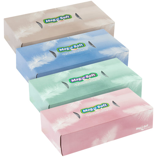 Magic Soft 2-Ply White Facial Tissue delivers economical, quality performance for any commercial facility. Each case contains 30 boxes of soft, durable tissue designed for high-traffic restrooms and break rooms. Reduce per-unit costs while maintaining employee satisfaction with this reliable janitorial supply essential.