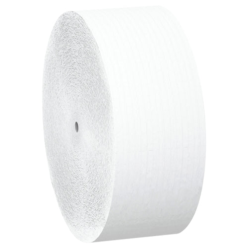 Reduce roll changes and labor costs with Scott 1-ply jumbo coreless toilet paper. Each 2300-foot roll delivers maximum capacity in a space-saving coreless design. Case of 12 rolls fits standard coreless dispensers for seamless facility operations.