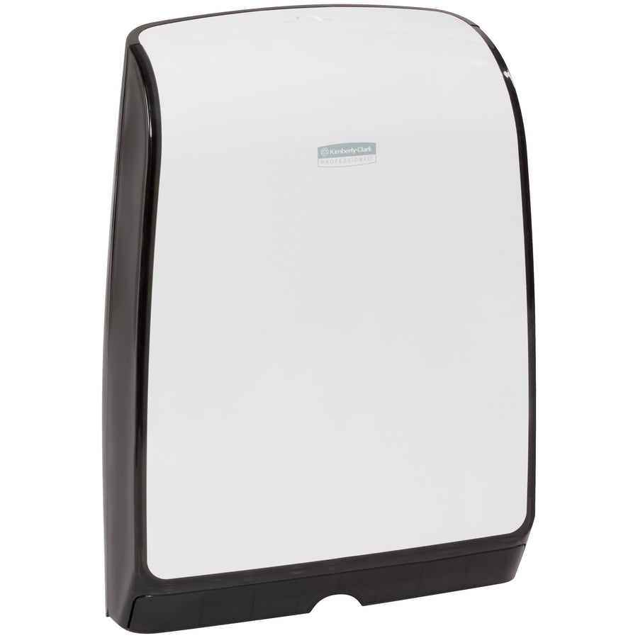 The Scott® Slimfold™ towel dispenser is engineered for facilities where wall space is premium. This compact white plastic dispenser (10" x 14" x 3") mounts securely with included hardware and holds 225 Scott® Slimfold™ towels, delivering reliable one-at-a-time dispensing to reduce waste and labor costs.