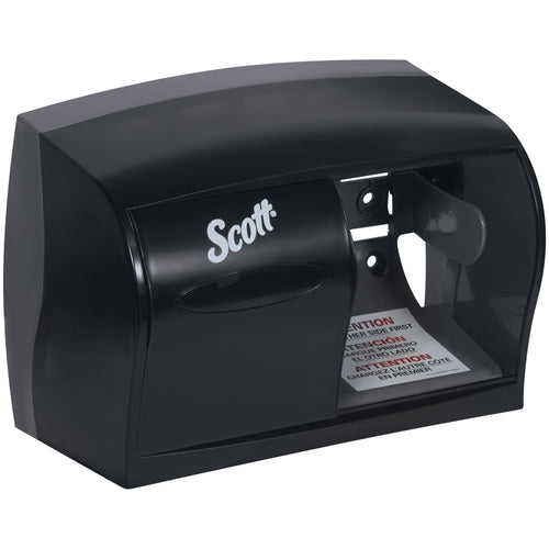 Maximize efficiency with this durable black plastic coreless bathroom tissue dispenser designed for high-traffic commercial facilities. Holds two full coreless rolls simultaneously with a hygienic cover and tool-free refill system. Dimensions: 8