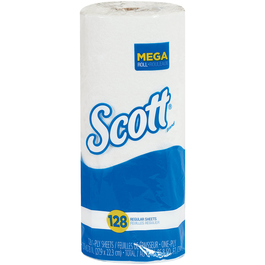 Scott® 1-ply white paper towels deliver superior absorbency and durability with specialized absorbency pockets that prevent tearing and falling apart. Each case includes 20 rolls of soft, reliable tissue–the cost-effective choice for high-traffic facilities. Trusted janitorial and jan-san supplies for commercial and industrial use.
