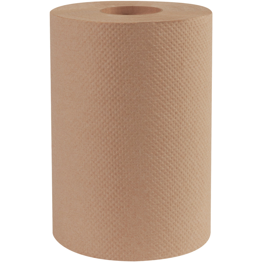 Economical 8" x 350' kraft hard wound roll towels designed for high-volume commercial and industrial facilities. Each case includes 12 durable rolls that minimize waste and reduce refill downtime. Perfect for cost-conscious buyers seeking reliable janitorial supplies without compromising on quality.