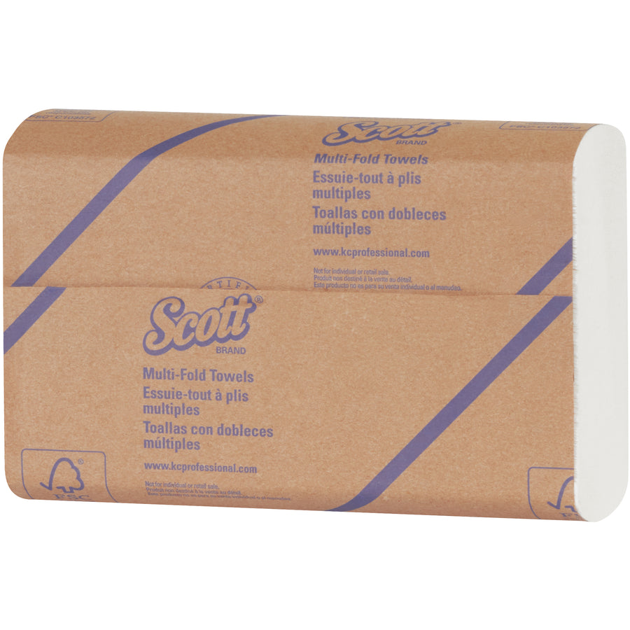 Super-strong Scott Surpass white multi-fold paper towels engineered for demanding commercial environments. Compatible with all standard C-fold and multi-fold dispensers. Each case contains 20 packs–the cost-efficient choice for facilities requiring reliable hand-drying solutions.