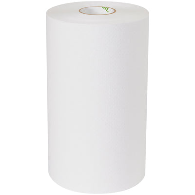 Embossed white paper towels designed for SofPull® dispensers deliver superior absorbency and softness for any facility. Each roll measures 9" x 400' and comes in convenient cases of 6, maximizing your janitorial supply inventory while minimizing replacement frequency.