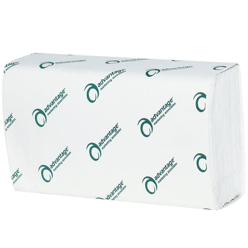 Economy white single-fold towels designed for standard towel dispensers in commercial restrooms and facilities. Case of 16 rolls delivers reliable absorbency at budget-friendly pricing. Perfect for high-traffic environments requiring frequent restocking.