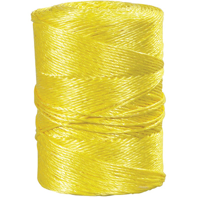 Heavy-duty 1/4" yellow polypropylene rope rated for 1,150 lb tensile strength, delivering reliable performance across 600 feet per case. Lightweight and buoyant, this twisted rope resists oil, gasoline, water, and most chemicals–making it the go-to choice for outdoor and industrial applications. Flexible yet resistant to bending, it's spliceable and ready to secure your toughest jobs.