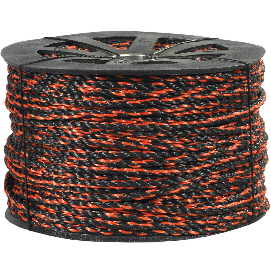 Heavy-duty 3/8" twisted polypropylene rope delivers 2,450 lb tensile strength in a 600' case, engineered for industrial securing and tying applications. This CA-approved truck rope resists rot, mildew, oil, gasoline, and chemicals, making it ideal for demanding warehouse and logistics environments. Lightweight, spliceable, and buoyant‚built for durability and compliance.