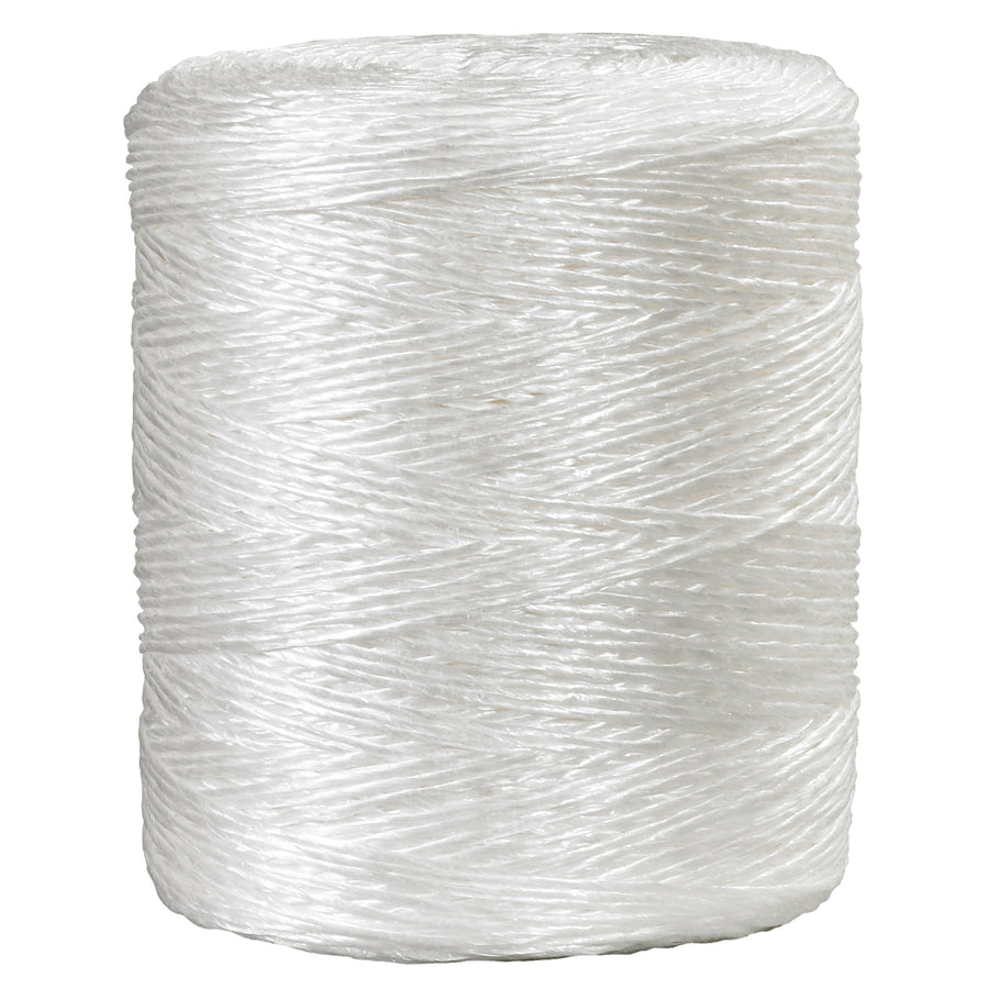 Heavy-duty polypropylene tying twine with 315 lb tensile strength delivers superior holding power for demanding packaging applications. The 4200' case provides extended coverage with minimal stretch and exceptional durability. Rot, mildew, and insect resistant with a smooth surface that's easy on hands.