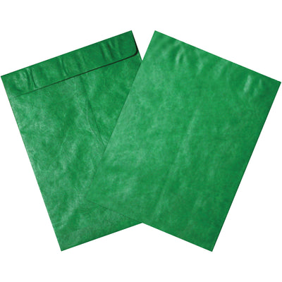 10x13" Green Tyvek® Self-Seal Envelopes - Tear Resistant, Case of 100