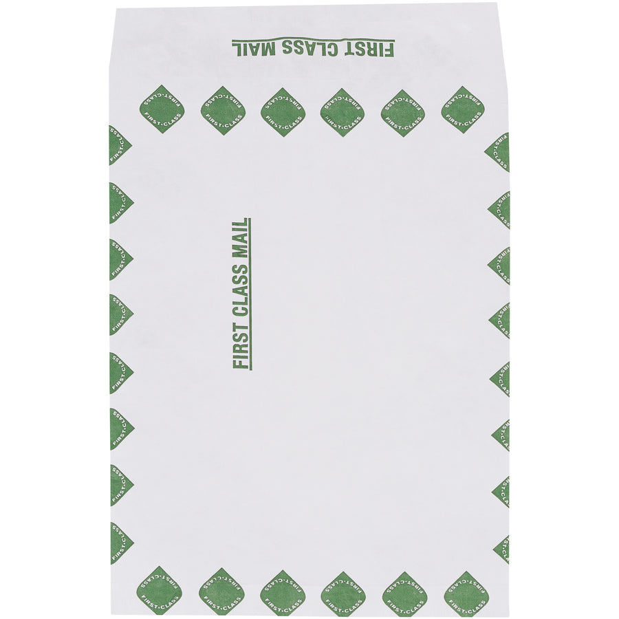 Ship bulky items safely with these 10x13x1.5" expandable Tyvek envelopes featuring self-seal closure and superior tear, puncture, and moisture protection. Made from 18 lb. olefin material‚10 times stronger than paper envelopes‚and First Class certified for compliance. Order by the case: 100 envelopes per box.