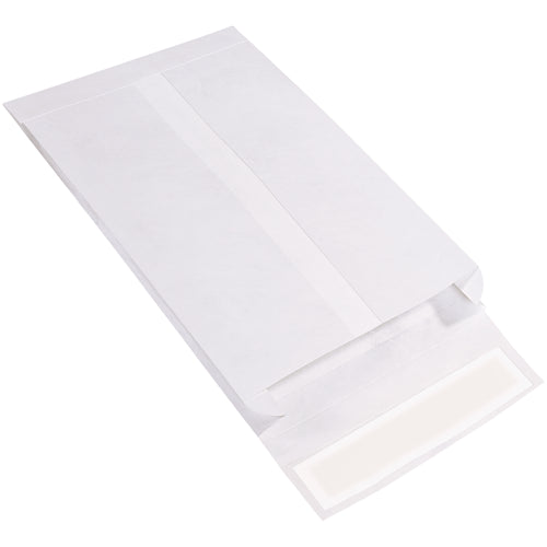 10x13x2 White Tyvek Expandable Envelopes - Tear Resistant, Case of 100
