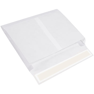 10x15x2 White Tyvek Expandable Envelopes - Tear & Puncture Resistant, Case of 100