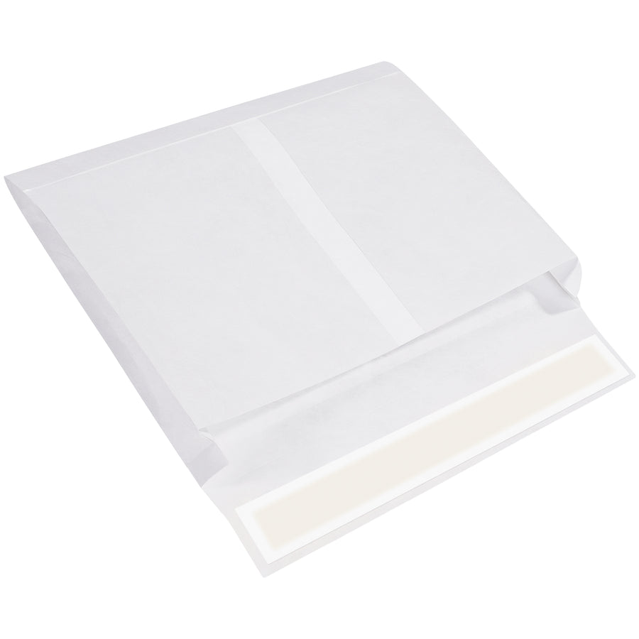 10x15x2 White Tyvek Expandable Envelopes - Tear & Puncture Resistant, Case of 100