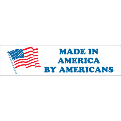 Instantly identify domestically-manufactured products with these 2" x 8" Made in America labels printed on durable semi-gloss coated paper. Each roll contains 500 labels–enough to mark and track multiple shipments while maintaining clear, professional visibility throughout the supply chain. Red, white, and blue design signals compliance with domestic sourcing requirements to customers and logistics partners.