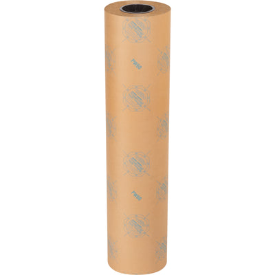 Protect ferrous metal parts from rust and corrosion with this 36" x 200 yard VCI paper roll. The chemically treated kraft paper continuously vaporizes a protective barrier, eliminating oxidation without direct contact. Sold as a single roll case–ideal for metal component wrapping and void fill applications.