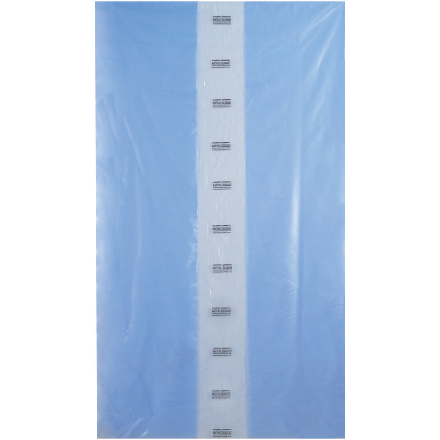 Protect metal parts and sensitive components with these 54x44x96" VCI gusseted poly bags featuring built-in corrosion inhibitor technology. 4 mil polyethylene construction provides superior dust and moisture barriers, while gusseted sides accommodate larger items or serve as container liners. Perforated roll format ensures fast, effortless dispensing–case of 20 bags.