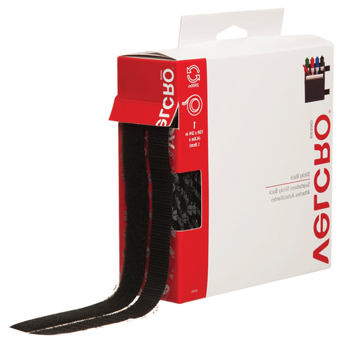 3/4 in x 15 ft Black Nylon Hook & Loop Tape VEL101