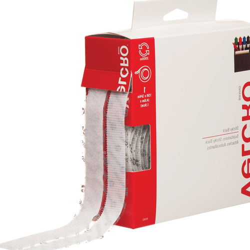 3/4 in x 15 ft White Nylon Hook & Loop Tape Combo Pack VEL102