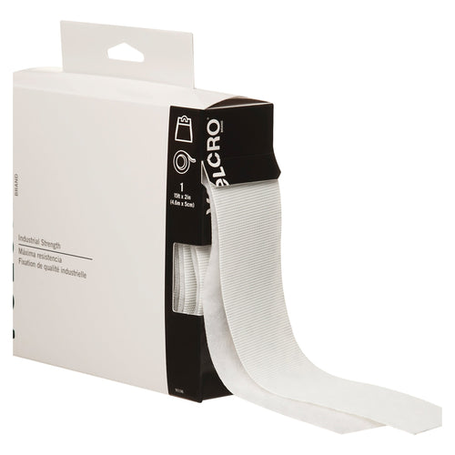 2 in x 15 ft White Nylon Hook & Loop Tape Combo Pack VEL104