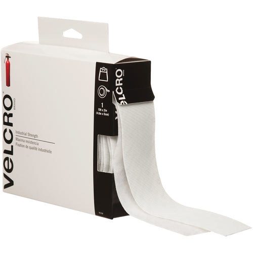 Heavy-duty white hook and loop tape combo pack delivers 36 PSI shear strength‚nearly 3X standard strips‚for reliable case sealing on automated packing lines. Each 2