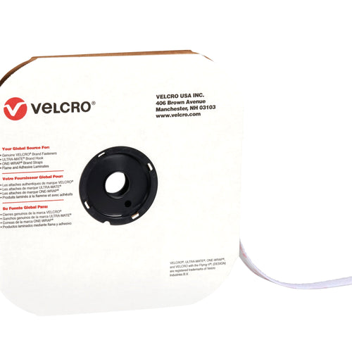 1/2 in x 75 ft White Nylon Hook & Loop Tape VEL156