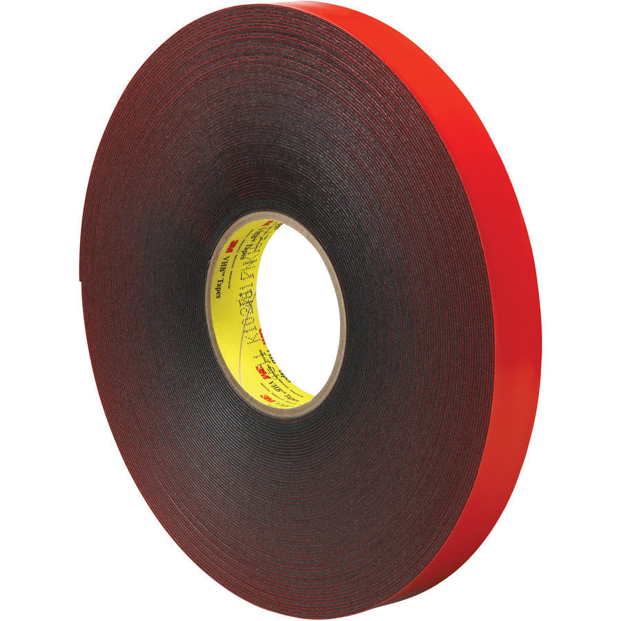 Industrial-grade 3M 4611 VHB very high bond tape engineered for permanent metal-to-metal bonding prior to paint processing. Gray 45 mil acrylic foam core with acrylic adhesive delivers non-removable, anti-vibration adhesion across extreme temperatures (-31¬∞F to 300¬∞F) and resists moisture, UV, and solvents. One roll per case; ready for your packing line dispenser.