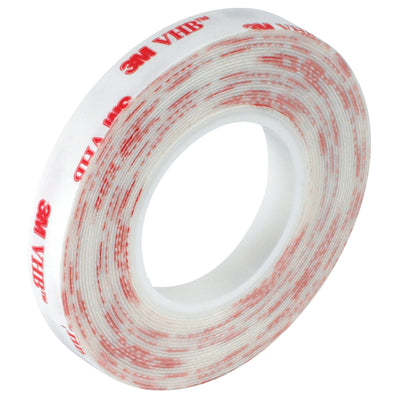 Industrial-grade 3M 4920 VHB very high bond tape eliminates costly fastening methods on your packing line. This 3/4" x 5 yard roll delivers permanent, moisture and UV-resistant adhesion on both sides of 15-mil foam core. Perfect for high-stress applications where traditional fasteners fail.