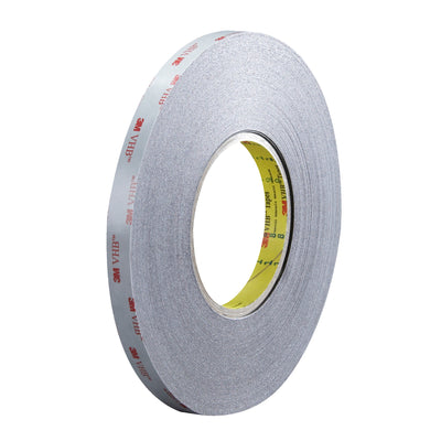 Replace rivets, welds, and liquid adhesives with 3M's 5915 VHB very high bond tape–a 16 mil black acrylic foam solution that conforms to irregular surfaces and seals cases reliably. This 1/2" x 5 yard roll delivers permanent, non-removable bonds rated -40°F to 250°F with full UV and moisture resistance for industrial packing applications.