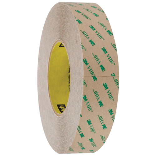 Industrial-grade 3M F9460PC VHB tape delivers super strong adhesion for case sealing and structural bonding on packing lines. Clear acrylic adhesive on polycoated kraft liner withstands -40¬∞F to 300¬∞F and resists moisture, UV, and solvents. 1