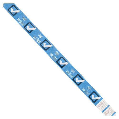 3/4 x 10 in Blue Tyvek Wristbands 500/Case WR102BE