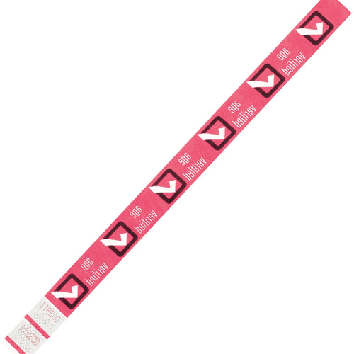 3/4 x 10 in Pink Tyvek Wristbands 500/Case WR102PK