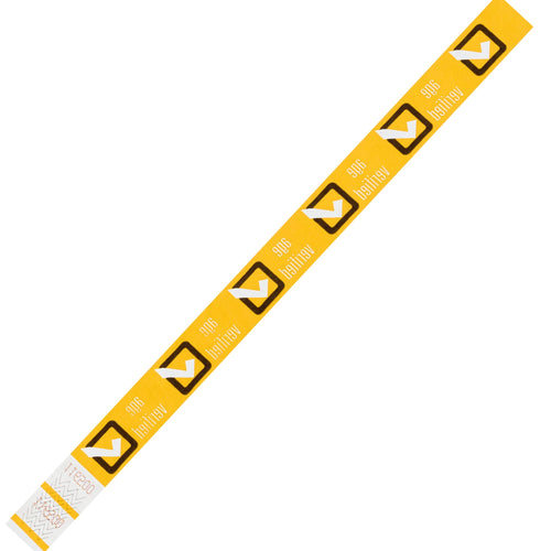 3/4 x 10 in Yellow Tyvek Wristbands 500/Case WR102YE