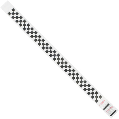 Durable 3/4" x 10" Tyvek wristbands with sequential numbering for event identification and crowd control. Waterproof, tear-resistant spunbonded olefin construction fits most wrist sizes and ships by the case (500 units). Lightweight and breathable‚no discomfort during extended wear.