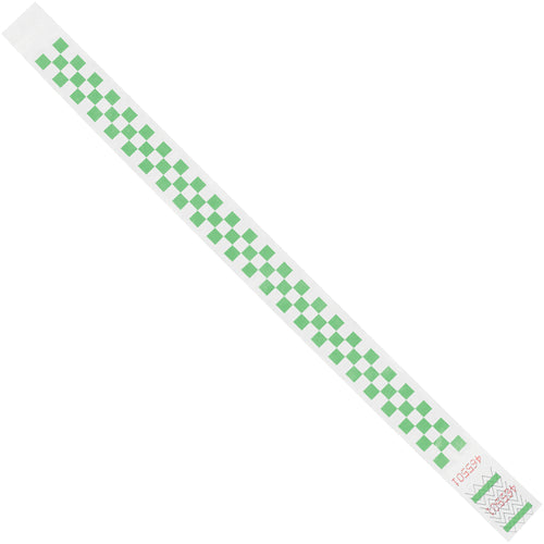 Durable green Tyvek wristbands (3/4