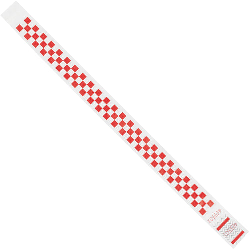 Durable red Tyvek wristbands (3/4